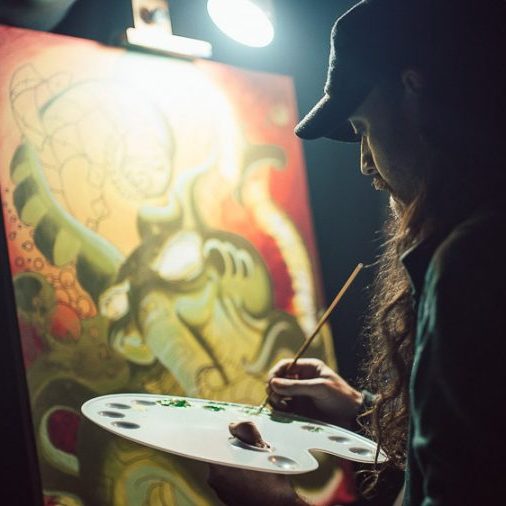 Avanyah's friends page - Kojo Style during live art at the Desert Base Festival in Israel