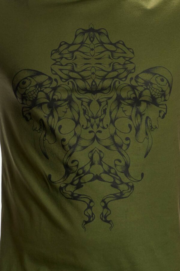 sly-headz-t-shirt-green-for-men-with-handmade-psychedelic-screen-print-avanyah-clothing