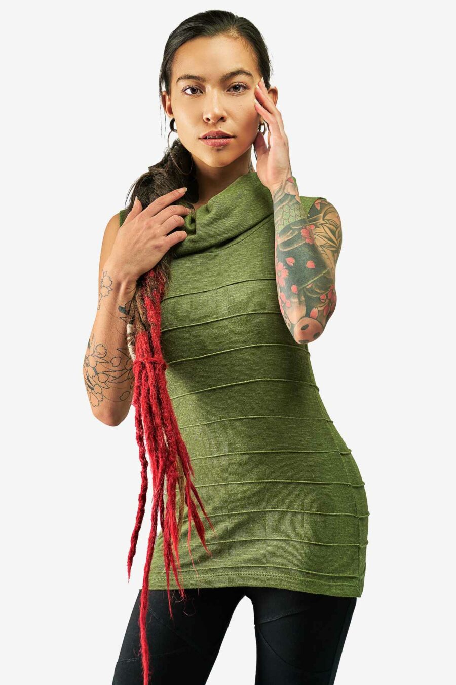 aurora-top-green-sleeveless-turtleneck-top-for-women-alternative-fashion-and-festival-clothing-avanyah