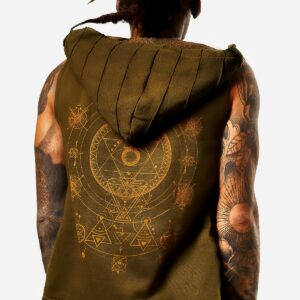 tan-thora-vest-green-for-men-handmade-silk-screen-artprint-alternative-streetwear-festival-fashion-avanyah-clothing