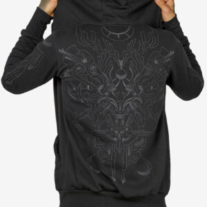 exoskeleton-hoodie-black-for-men-with-art-print-on-the-back-alternative-clothing-festival-fashion-avanyah-online-shop