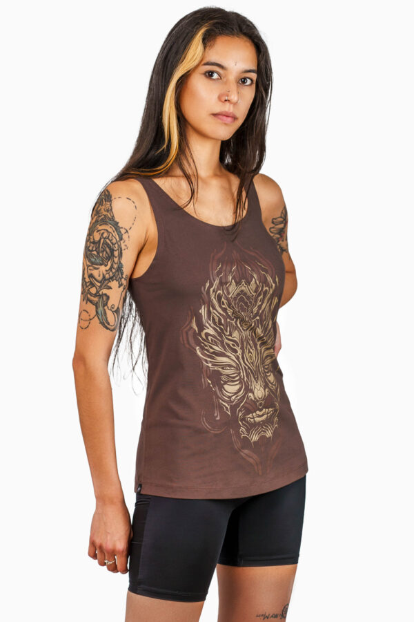 inter-dim-being-tank-top-brown-for-women-with-screen-print-festival-fasion-art-clothing-psy-wear-avanyah-online-shop