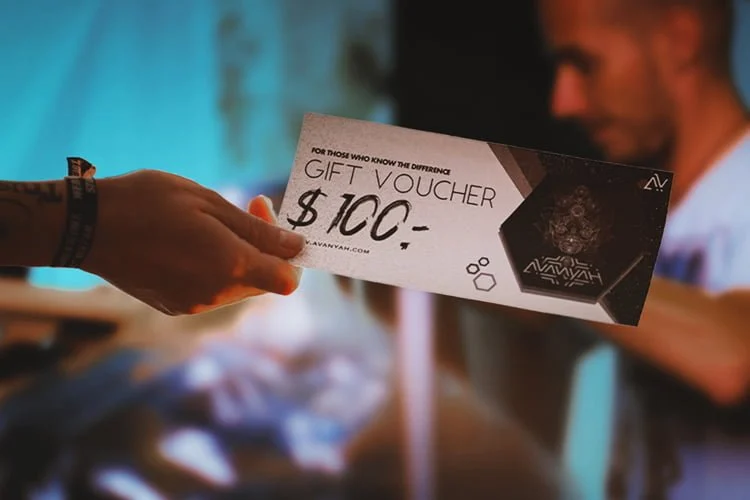 Avanyah's individual gift vouchers for art wear, urban clothing and festival outfits