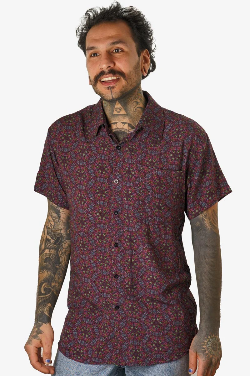 Psi-Fy button-up shirt for men by Avanyah – psychedelic fashion meets wearable art