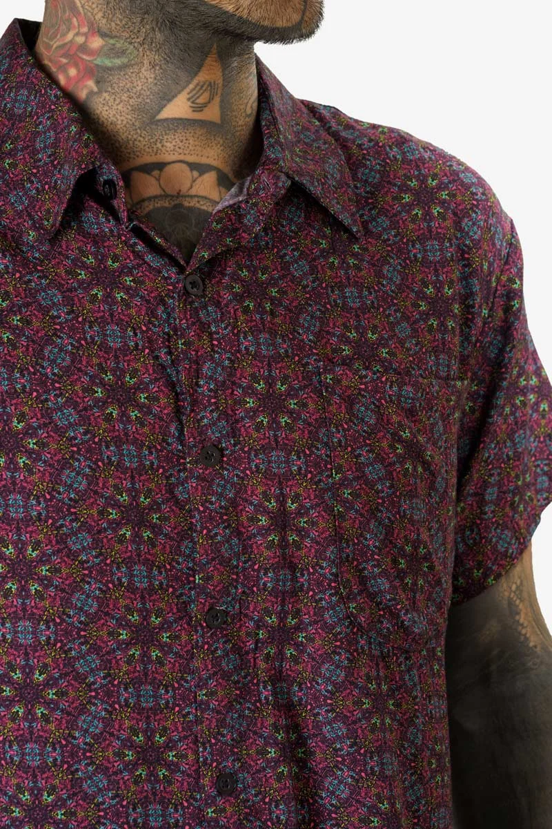 Art print button-up shirt for men by Avanyah – perfect for festivals and streetwear